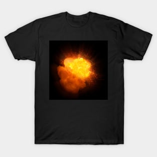 Realistic orange fire explosion T-Shirt